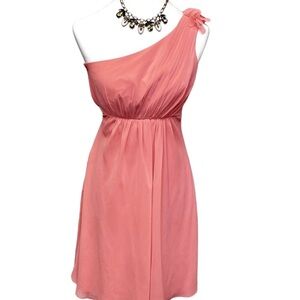 David’s Bridal One Shoulder Pink Dress